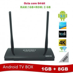 TV BOX-Emish X800 4k-3D,Octa Core 64bit,1gb,8gbm Dual band Wi-fi,Android 5.1,NOU foto