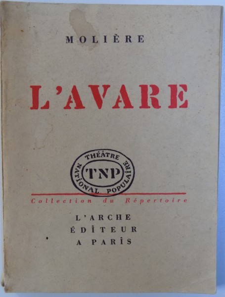 L 'AVARE de MOLIERE , 1957 foto mare L 'AVARE de MOLIERE , 1957 foto mare