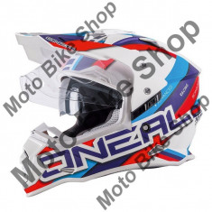 MBS ENDURO HELM SIERRA CIRCUIT, weiss-blau-rot, XL=61-62cm, Cod Produs: 08173XLAU foto