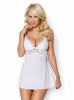 Chemise Obsesssive alb 810 - chemise sexy cu chilot tanga inclus, L/XL, S/M