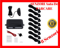 8 Senzori Auto De Parcare cu Ecran LCD si Semnal Acustic - Buzzer - Fata + Spate foto