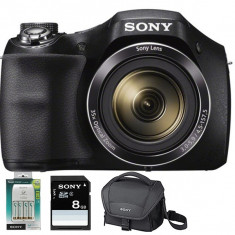 Camera foto digitala SONY DSC-H300, 20.1 Mp, 35x, 3 inch, negru + husa + card foto