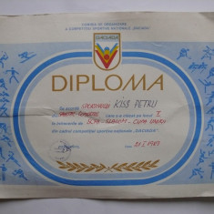 Diploma sportiva Daciada 1989