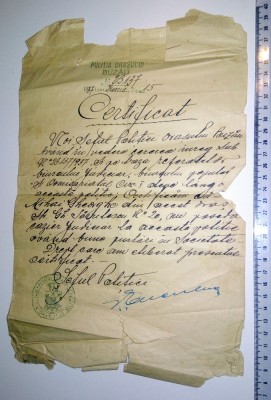 CERTIFICAT CAZIER / BUZAU -1937 foto