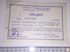 DIPLOMA PCR - CURSURI POLITICO IDEOLOGICE - 1979, DE COLECTIE