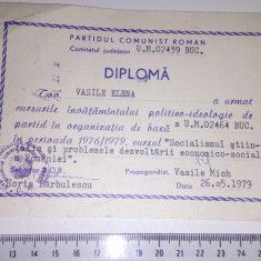 DIPLOMA PCR - CURSURI POLITICO IDEOLOGICE - 1979