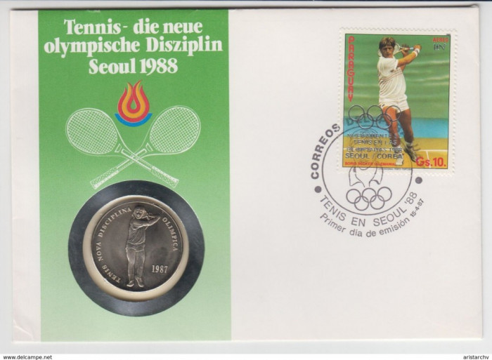 PARAGUAY 1987 TENIS BORIS BECKER PLIC NUMISMATIC