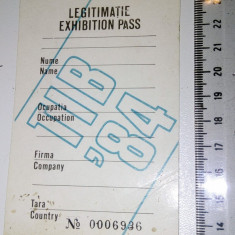 LEGITIMATIE NESCRISA TIB 1984