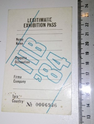 LEGITIMATIE NESCRISA TIB 1984 foto