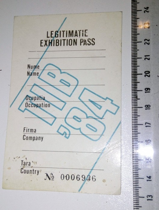 LEGITIMATIE NESCRISA TIB 1984