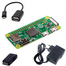 Pachet Raspberry Pi Zero + Alimentator + Adaptor Mini HDMI + Cablu USB OTG foto