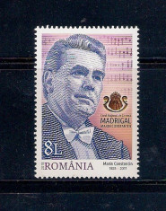 ROMANIA 2018 - CORUL MADRIGAL, 55 ANI, MNH - LP 2183 foto