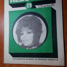 revista rebus nr. 370 din 20 noiembrie 1972-doar 2 rebusuri completate