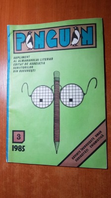revista pinguin nr.3/1985 -rebus,umor,cuvinte incrucisate,-total necopletata foto