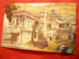 Ilustrata Complex Manastiri sapate in piatra din Ellora Bombay India, Necirculata, Printata