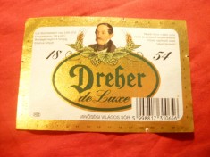 Eticheta veche de Bere Dreher de Lux - Ungaria