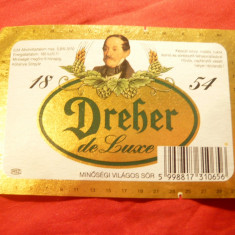 Eticheta veche de Bere Dreher de Lux - Ungaria