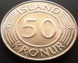 Cumpara ieftin Moneda 50 KRONUR / COROANE - ISLANDA, anul 1970 *cod 526 = Parlament, Europa