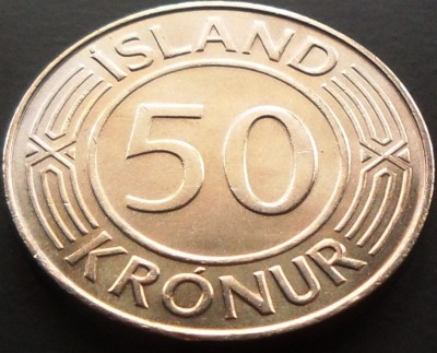 Moneda 50 KRONUR / COROANE - ISLANDA, anul 1970 *cod 526 = Parlament foto