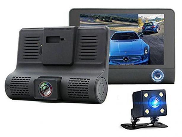 Camera Auto Full HD cu 3 Camere,DVR,ecran 4 inch,fata,spate si interior |  Okazii.ro