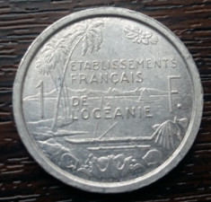 (M89) MONEDA OCEANIA FRANCEZA - 1 FRANC 1949 foto