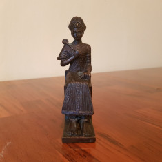 STATUETA ART DECO DIN BRONZ FARAON EGIPTEAN foto