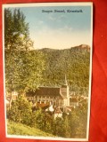 Ilustrata - Brasov- Vedere Biserica Neagra cu Tampa , interbelica , color