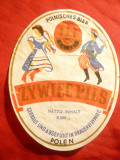 Eticheta veche de Bere Zywiec Pils - Polonia