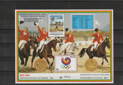 Olimpiada Seul ,castigatorii medaliei de aur cai echitatie,Bolivia. foto
