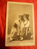 Ilustrata -Folclor- Costume populare Lorrena- Alsaciene1919 -Franta ,interbelica, Circulata, Printata