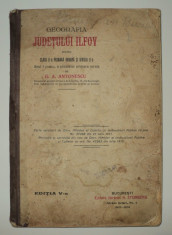 Geografia judetului Ilfov, G A Antonescu, 1913, cu 4 harti color, manual vechi foto