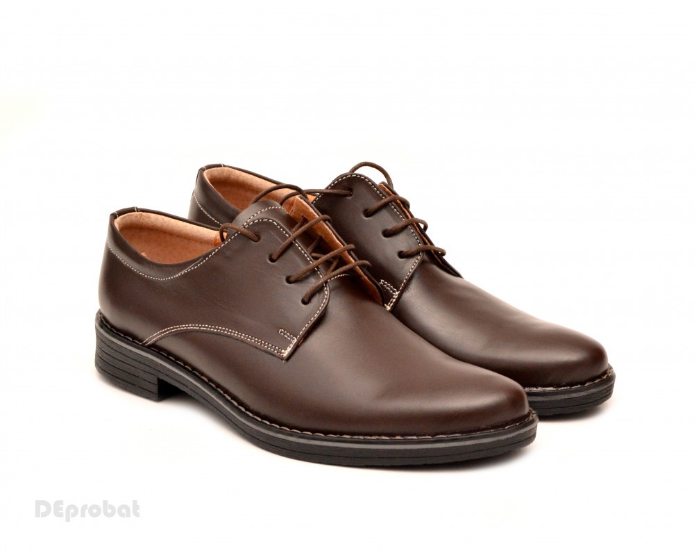 Pantofi barbati piele naturala maro casual-eleganti cu siret cod P69, 37 -  44, Alb, Bleumarin, Mov, Negru, Rosu | Okazii.ro