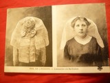 Ilustrata -Folclor- Costum popular din Limousin en barbichet -Franta ,interbelic