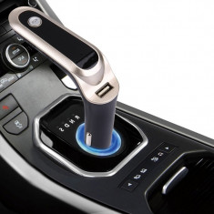 FM / Bluetooth carkit transmitter IDK CAR-S7, USB, suport MicroSD, auriu foto