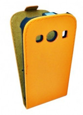 Husa piele FlipCase DELUXE Nokia Lumia 625 Portocaliu foto