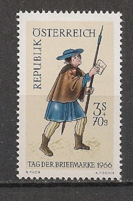 Austria 1966 – UNIFORMA POSTAS, timbru nestampilat N157 Austria 1966 – UNIFORMA POSTAS, timbru nestampilat N157
