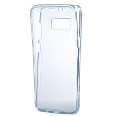 Capac de protectie Full TPU 360? (fata + spate) pentru Samsung Galaxy S8, albastru transparent foto