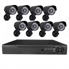 Sistem supraveghere 8 camere video CCTV, telecomanda inclusa foto