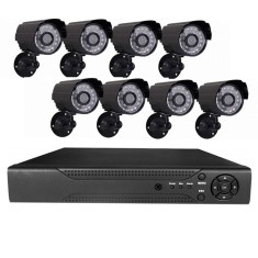 Sistem supraveghere 8 camere video CCTV, telecomanda inclusa