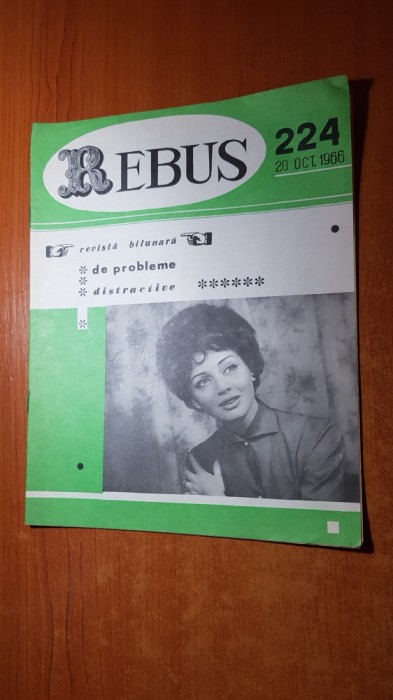 revista rebus nr. 224 din 20 octombrie 1966 -doar 2 rebusuri completate