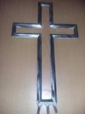 Crucifix crom Masiv Pentru Cruce funerara,cruce originala 41 cm/26 cm,T.GRATUIT