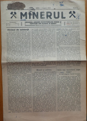 Ziarul Minerul , an 1 , nr. 2 , 3 , 4 , Sibiu , 1919 , bilingv foto
