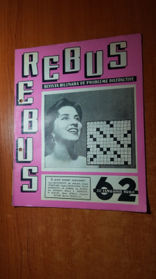 revista rebus nr. 62 din 20 ianuarie 1960 foto