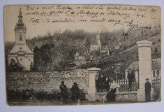 Carte postala ORAVITA Biserica gr. ort. (jud. Caras-Severin) circulata la 1914 foto