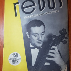 revista rebus nr. 158 din 20 ianuarie 1964 -doar 2 rebusuri incepute cu creionul