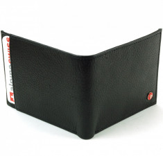 Portofel Casual BARBATI ORIGINAL ALPINE SWISS Bifold Negru MADE IN USA PIELE foto