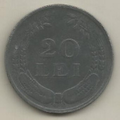 ROMANIA 20 LEI 1942 ZINC [1] VF , livrare in cartonas foto