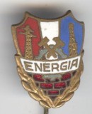 ENERGIA - TELECOMUNICATII - ELECTRICITATE - Insigna veche email