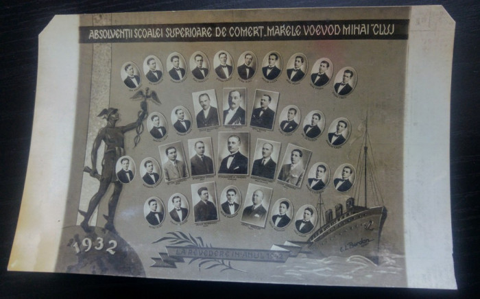 Absolventii Scoalei Superioare de Comert Cluj, 1932/Carte postala, C.P., CP