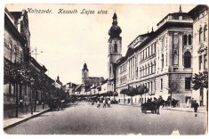 Cluj Kolozsvar str.Kossuth ,carute,ilustrata animata 1918 foto